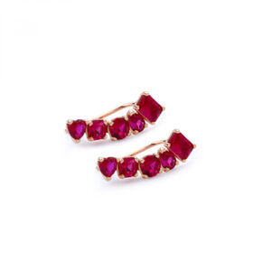 Orecchini ROSATO in argento 925 placcato oro rosa e cubic zirconia rubino RZGE25