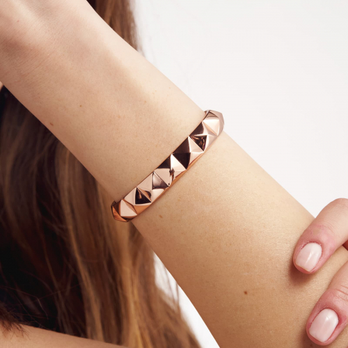 Bracciale Unoaerre rigido in bronzo dorato rosa cod.2000 - immagine 2