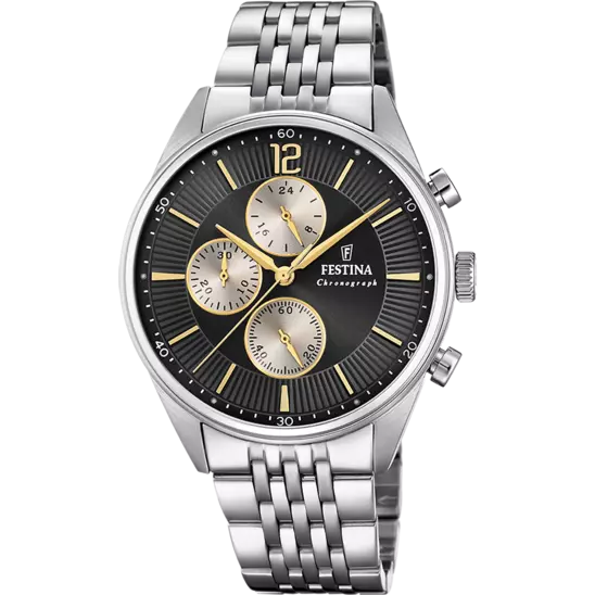 OROLOGIO FESTINA F20285/A NERO CON CINTURINO IN ACCIAIO, UOMO