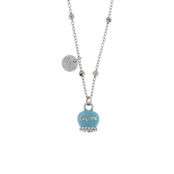 CAPRI Collana con campanella con smalto turchese e cristalli 3540854