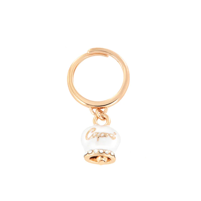 CAPRI Anello con campanella con smalto bianco e cristalli 3550387