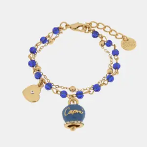 Capri Bracciale multifilo con pietre blu e campanella blu 3572341