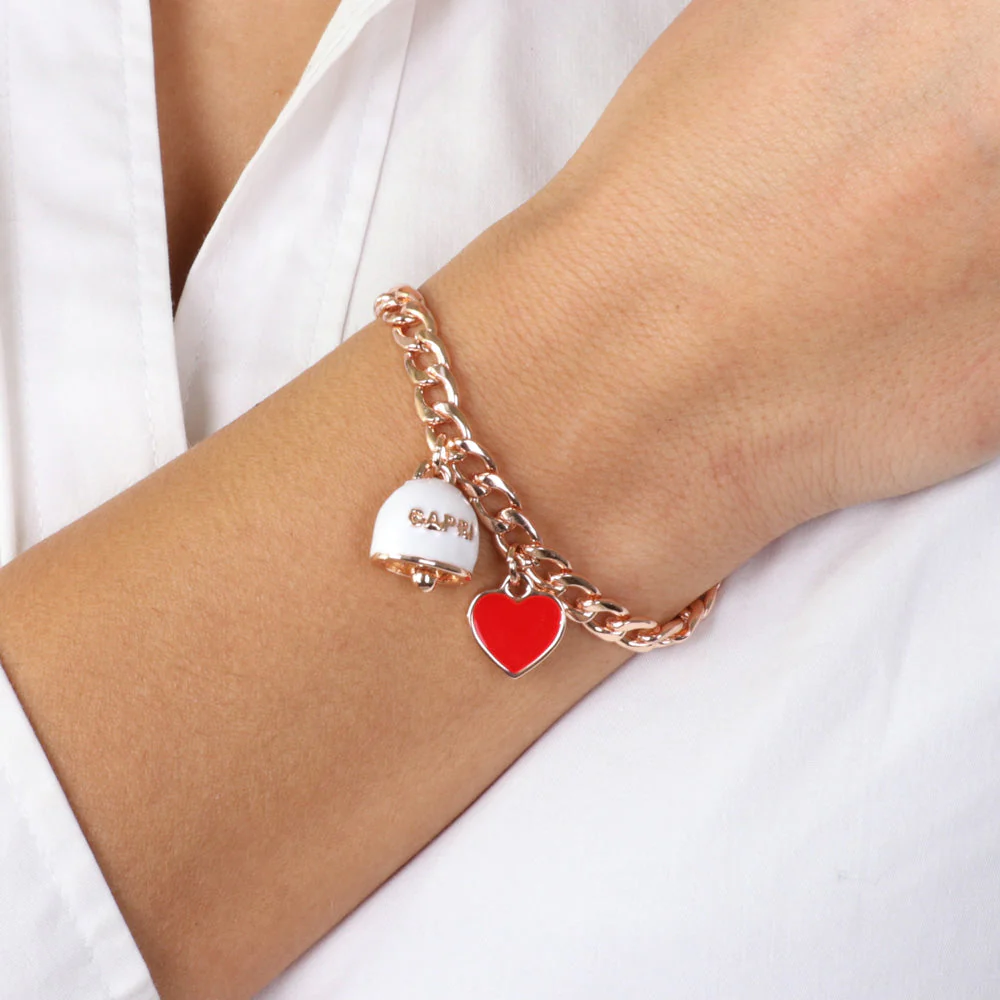 Capri Bracciale grumetta campanella bianca e cuore 3571801 - immagine 3