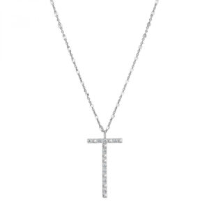 Collana Donna Rosato Cubica Lettere RZCU20