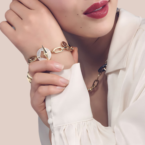 Bracciale catena dorata e madreperla Unoaerre 2431 - immagine 2