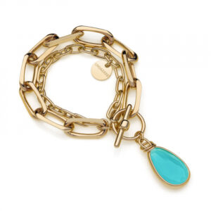 Bracciale catena con cristallo turchese Unoaerre 2039