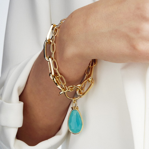Bracciale catena con cristallo turchese Unoaerre 2039 - immagine 3