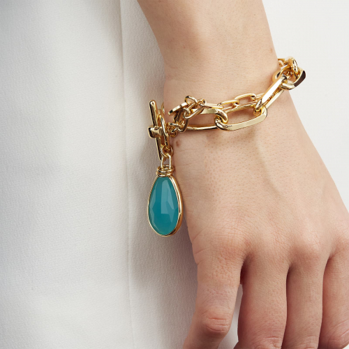 Bracciale catena con cristallo turchese Unoaerre 2039 - immagine 4