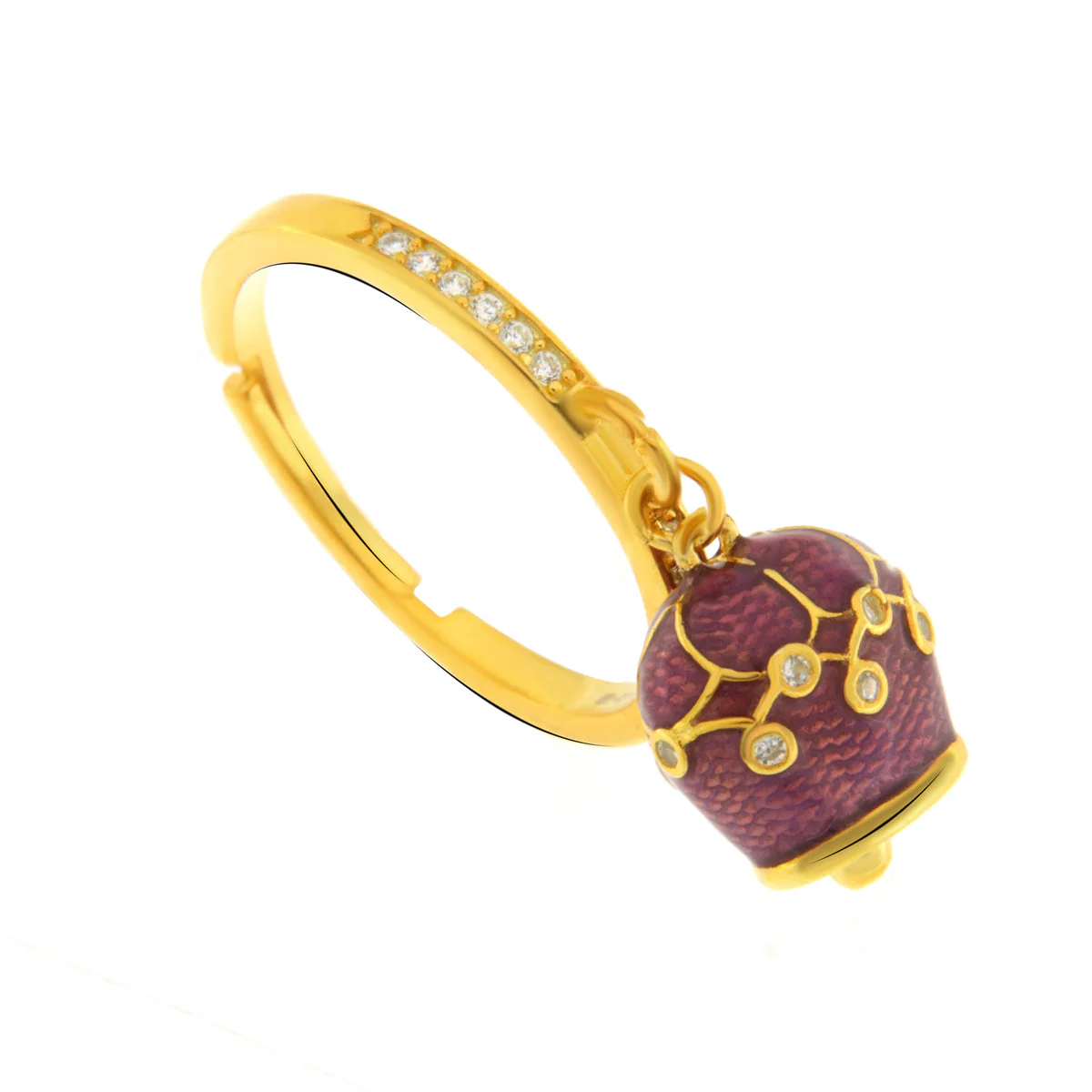 Capri Anello in Argento con campanella viola 1502798