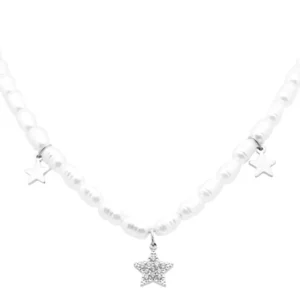 Collana Silver Stella e Perle FJ-30041