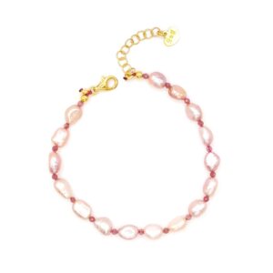 Bracciale Donna IO&TE Perla Barocca e Tormalina Rosa BRANRSDO