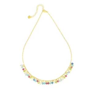 Io &Te Collana Argento Gold Cristalli Multicolor CLSCMCPDO