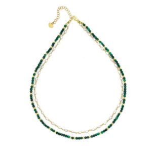 Collana Donna IO&TE Malachite e Perle CLHAMADO