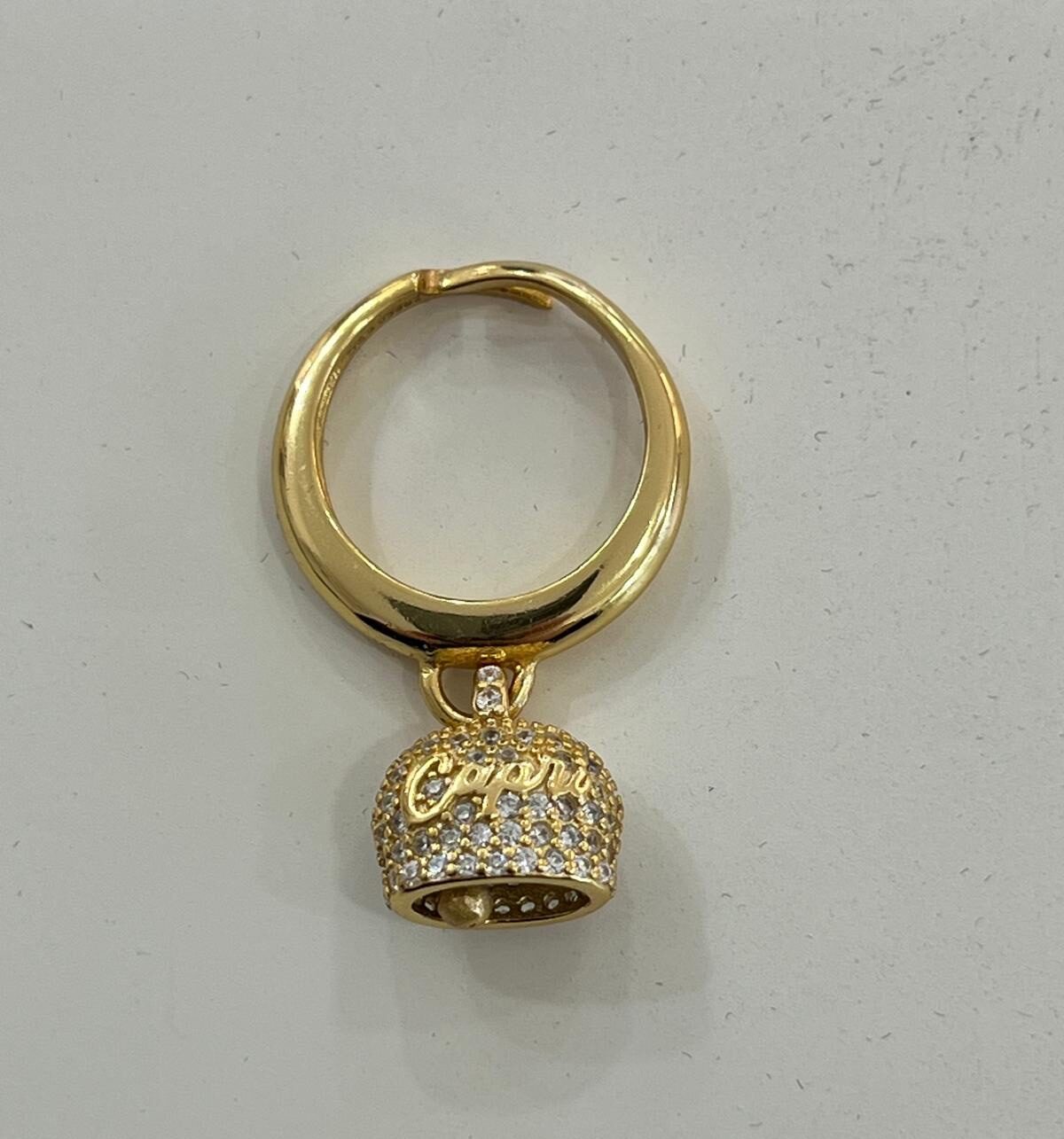 Capri Anello in Argento Dorato campanella e zirconi 15022192