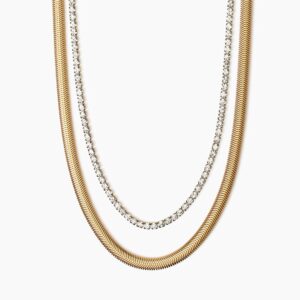 Girocollo dorato con tennis di cristalli Gioielli Kidult 851015