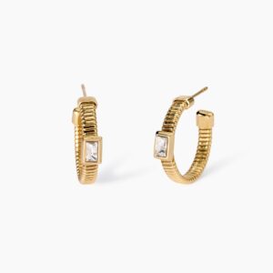 Orecchini dorati tubogas con zirconi Gioielli Kidult 861005