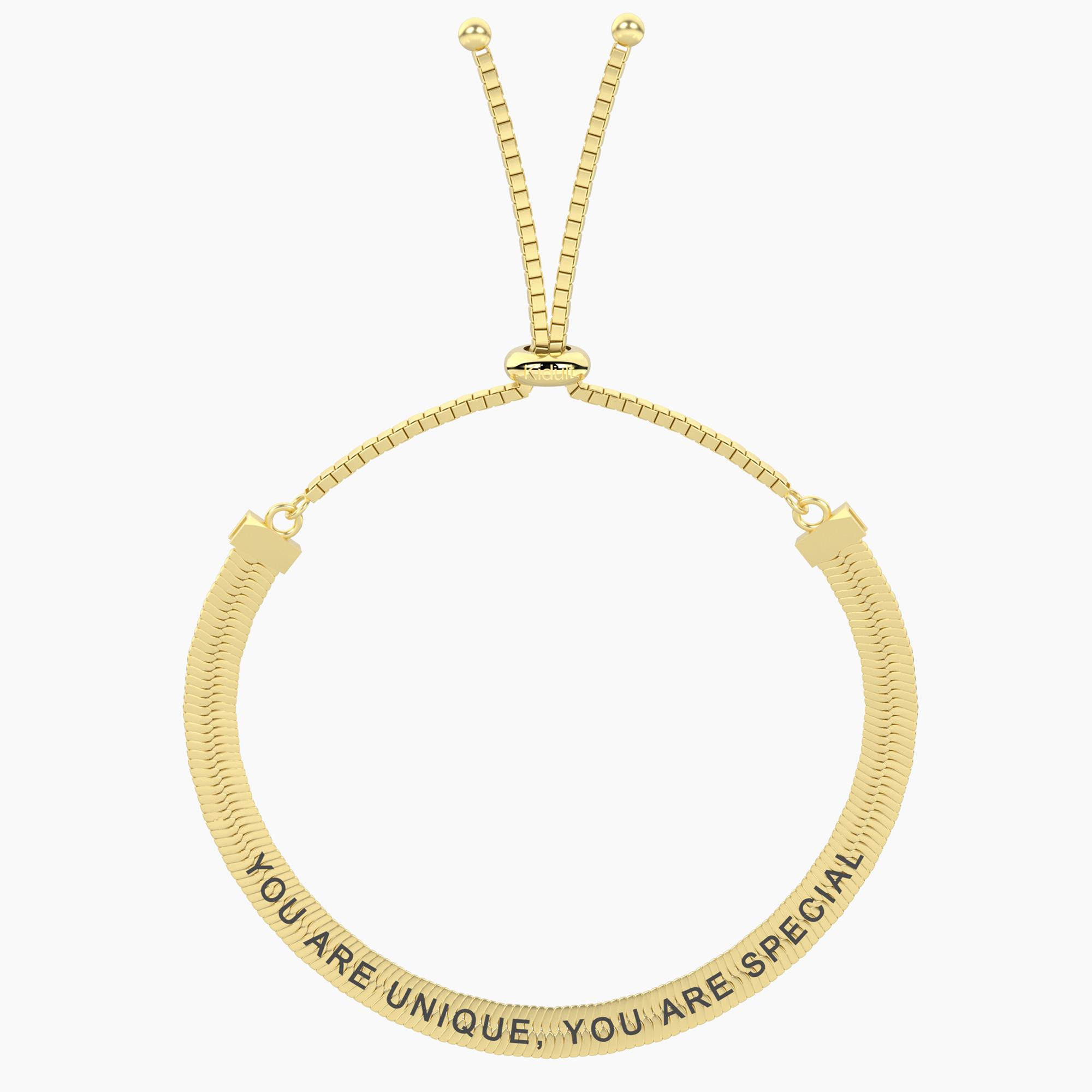 Bracciale donna in acciaio dorato con frase Gioielli Kidult 732363 - immagine 3