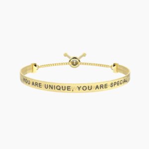 Bracciale donna in acciaio dorato con frase Gioielli Kidult 732363
