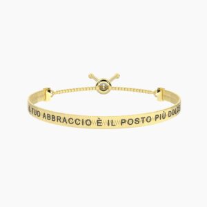 Bracciale in acciaio dorato con frase per la mamma Gioielli Kidult 732368
