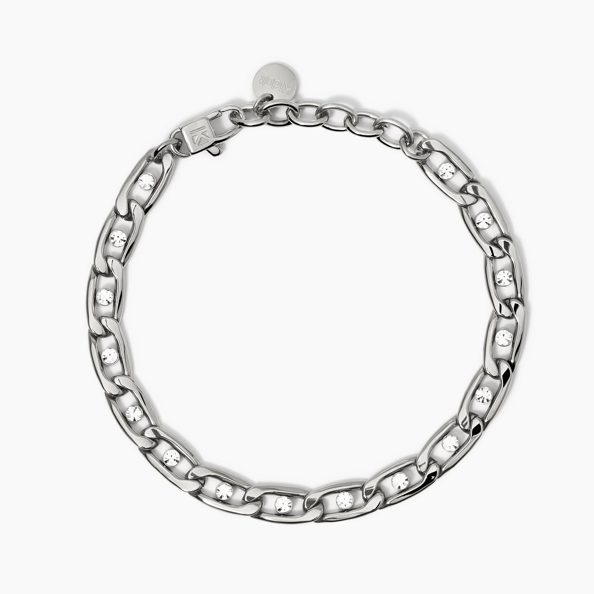Bracciale con catena groumette e cristalli Gioielli Kidult 831047