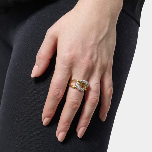 Anello grumetta in argento dorato e zirconi Unoaerre 6567 - immagine 2