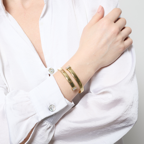 Bracciale tubogas con zirconi Unoaerre 2674 - immagine 2