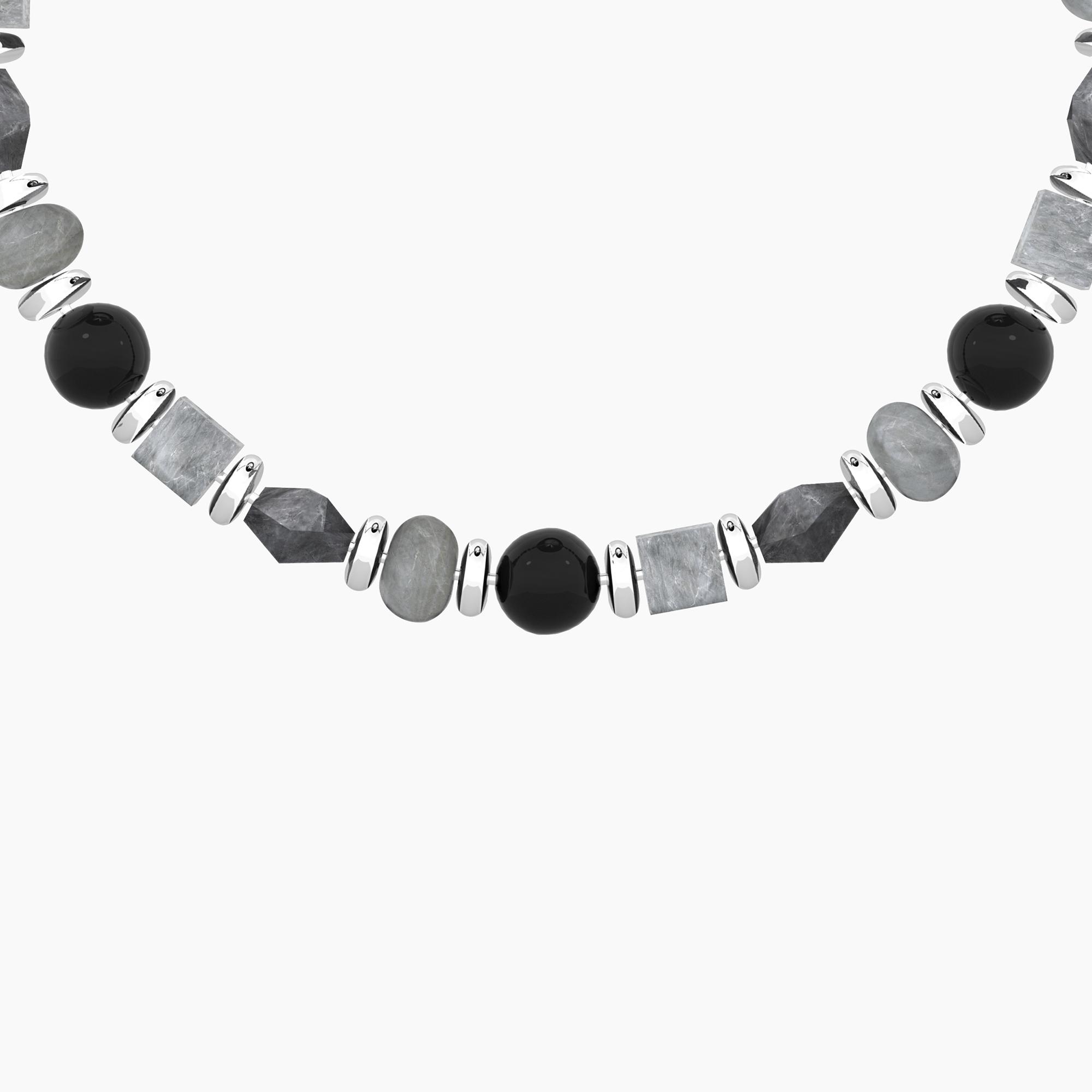 Bracciale uomo con agata nera e grigia Gioielli Kidult 732371 - immagine 2