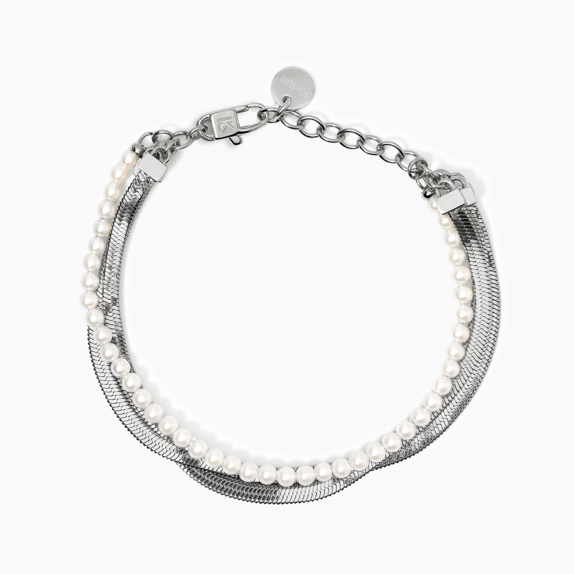 Bracciale con catena e perle conchiglia Gioielli Kidult 831045