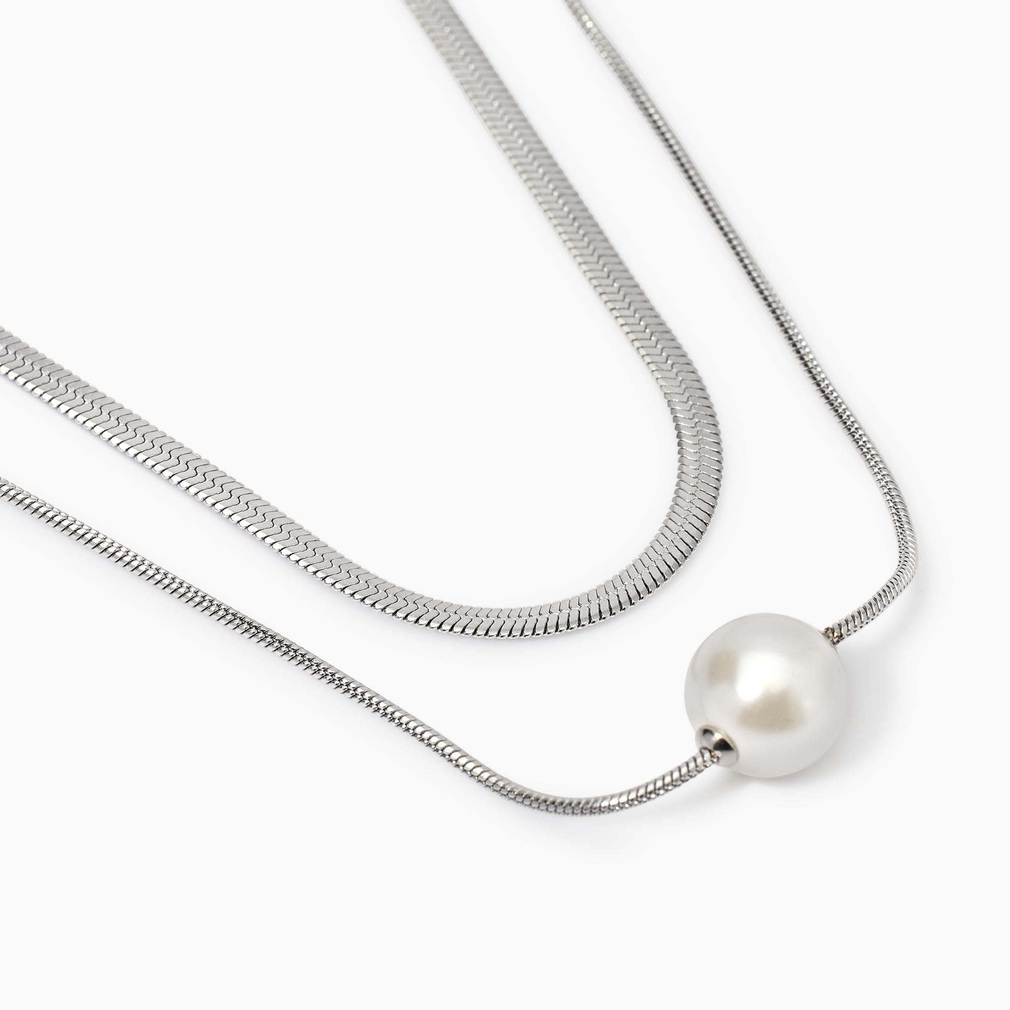 Collana doppia catena con perle conchiglia Gioielli Kidult 851019 - immagine 2