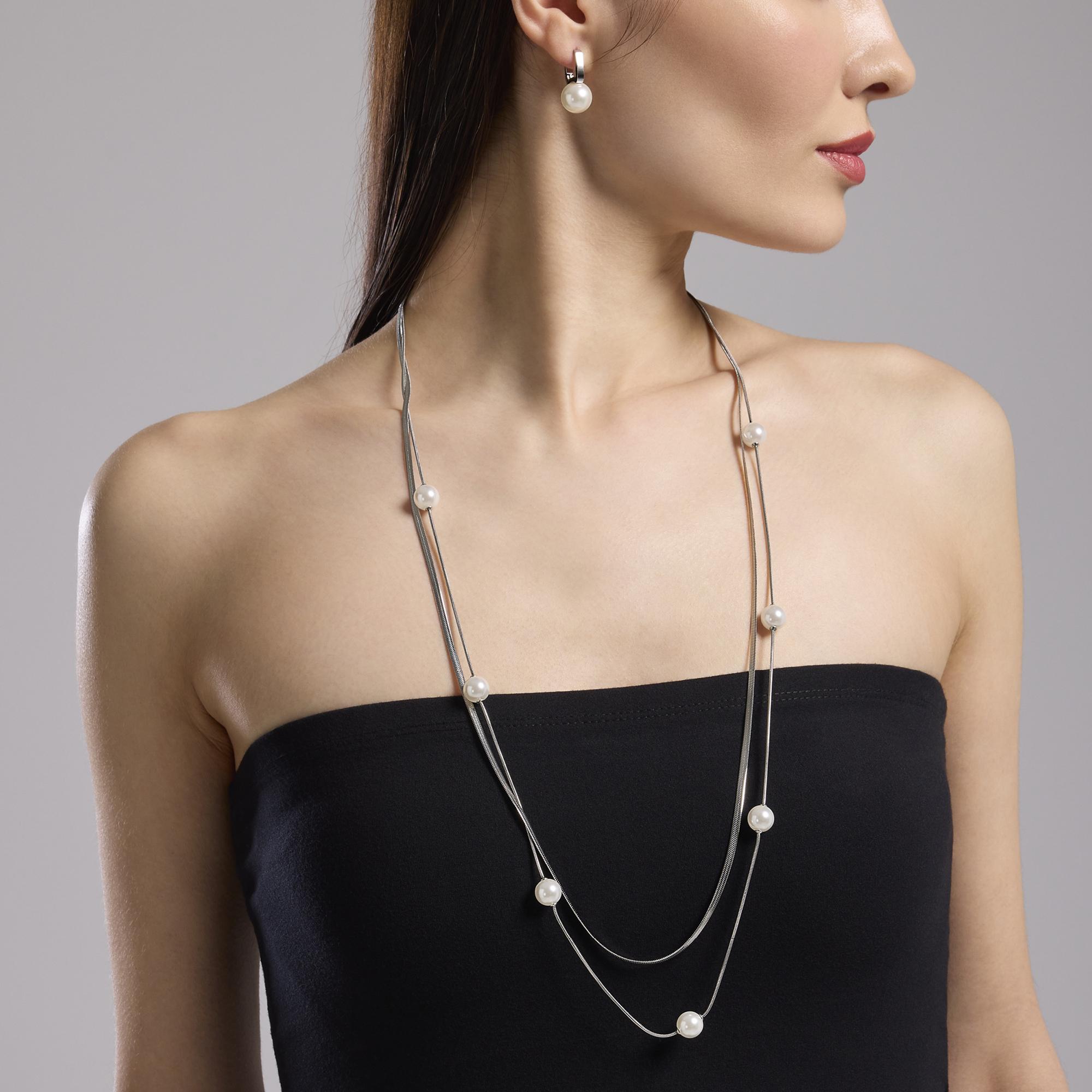 Collana doppia catena con perle conchiglia Gioielli Kidult 851019 - immagine 3