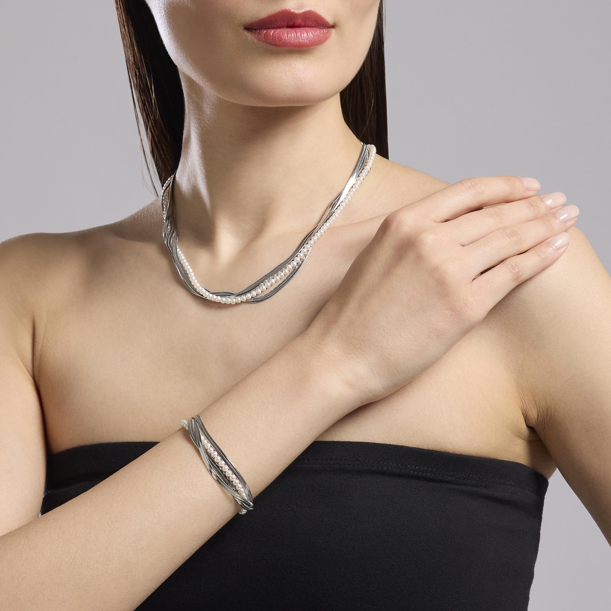 Girocollo con catene e perle conchiglia Gioielli Kidult 851021 - immagine 3