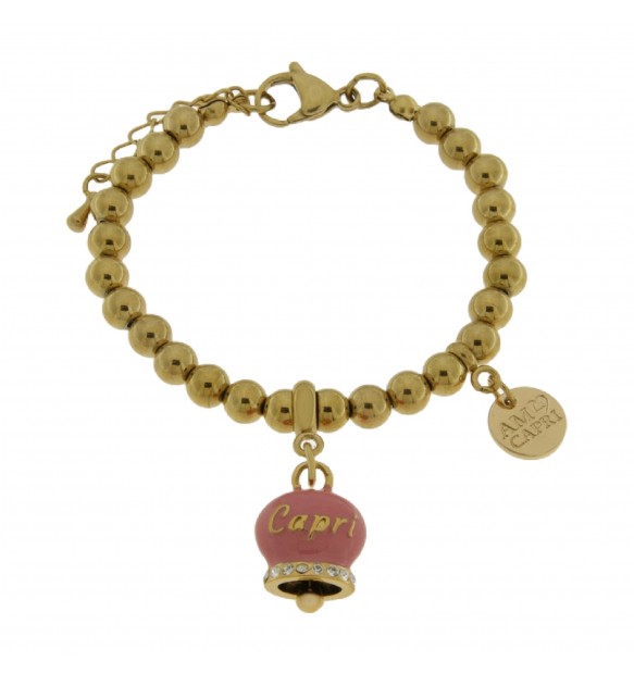 CAPRI Bracciale in Acciaio con campanella rosa 3170581
