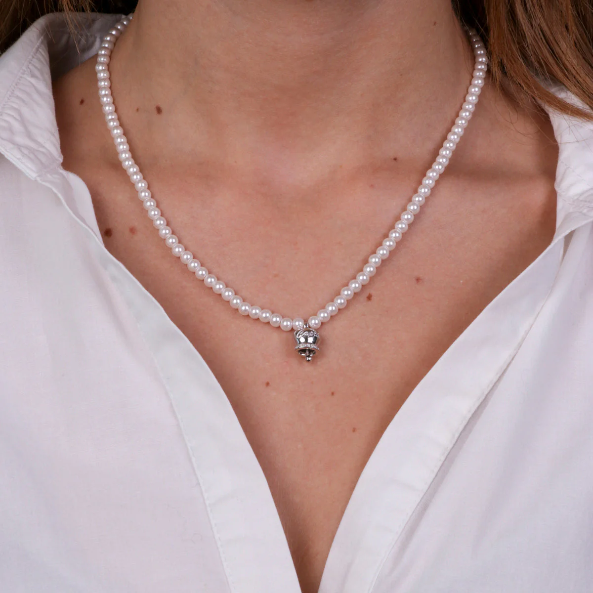 Capri Collana in Argento con perle e campanella 1402898 - immagine 2