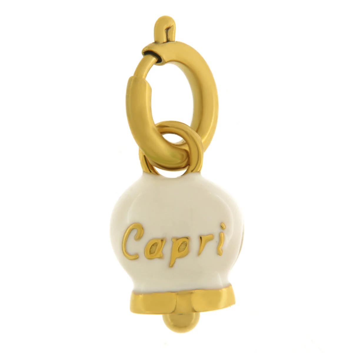 CAPRI Ciondolo in Acciaio campanella bianca dorata 3130002 - immagine 3