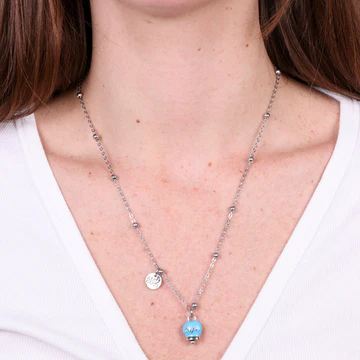CAPRI Collana in Acciaio con campanella azzurra 3140142 - immagine 2