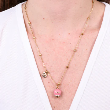 CAPRI Collana in Acciaio con campanella rosa 3140159 - immagine 2