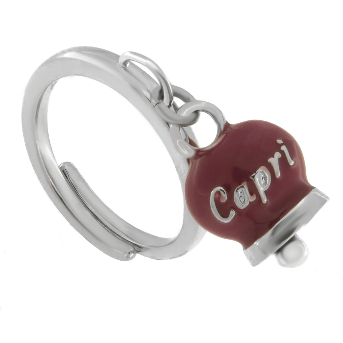 CAPRI Anello in Acciaio con campanella borgogna 3150034 - immagine 3