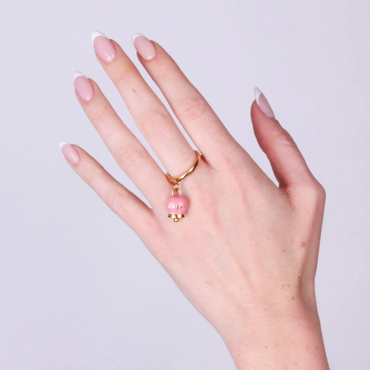 CAPRI Anello in Acciaio con campanella rosa 3150037 - immagine 2