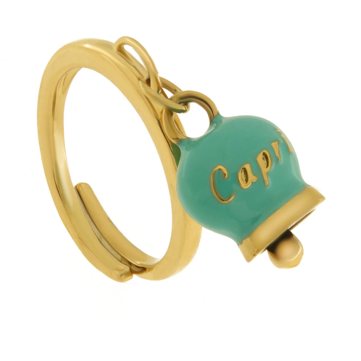 CAPRI Anello in Acciaio con campanella verde 3150038 - immagine 3