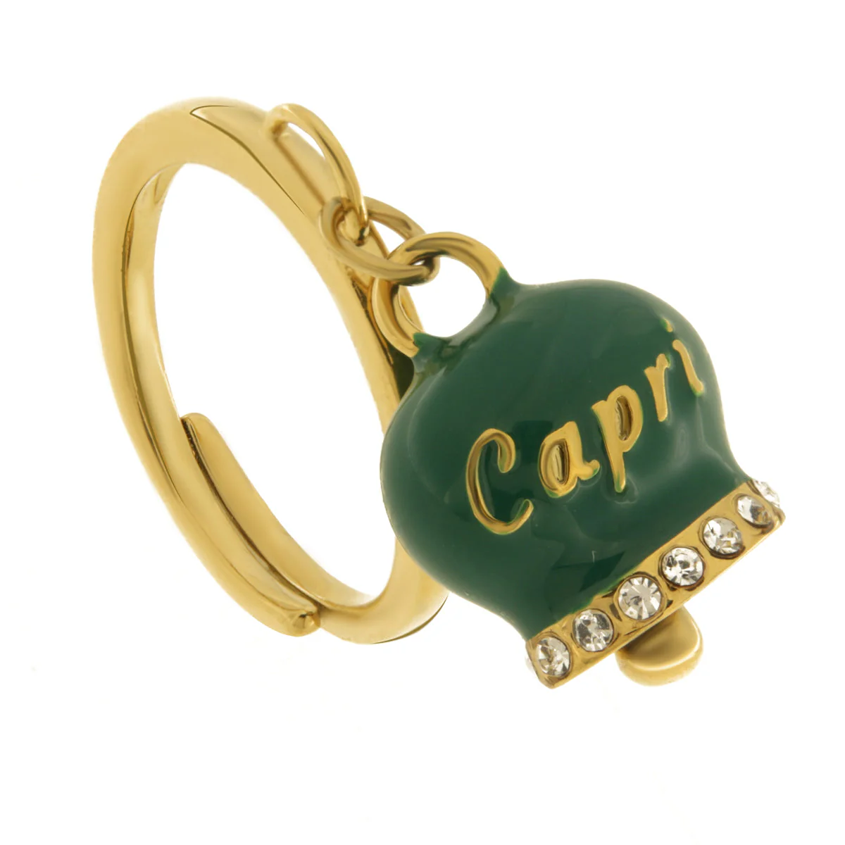 CAPRI Anello in Acciaio con campanella verde scura 3150050 - immagine 3