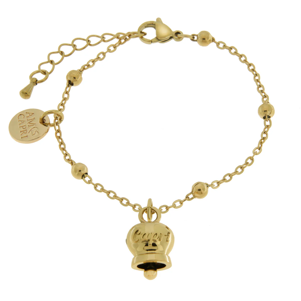 CAPRI Bracciale in Acciaio con campanella dorata 3170557 - immagine 2