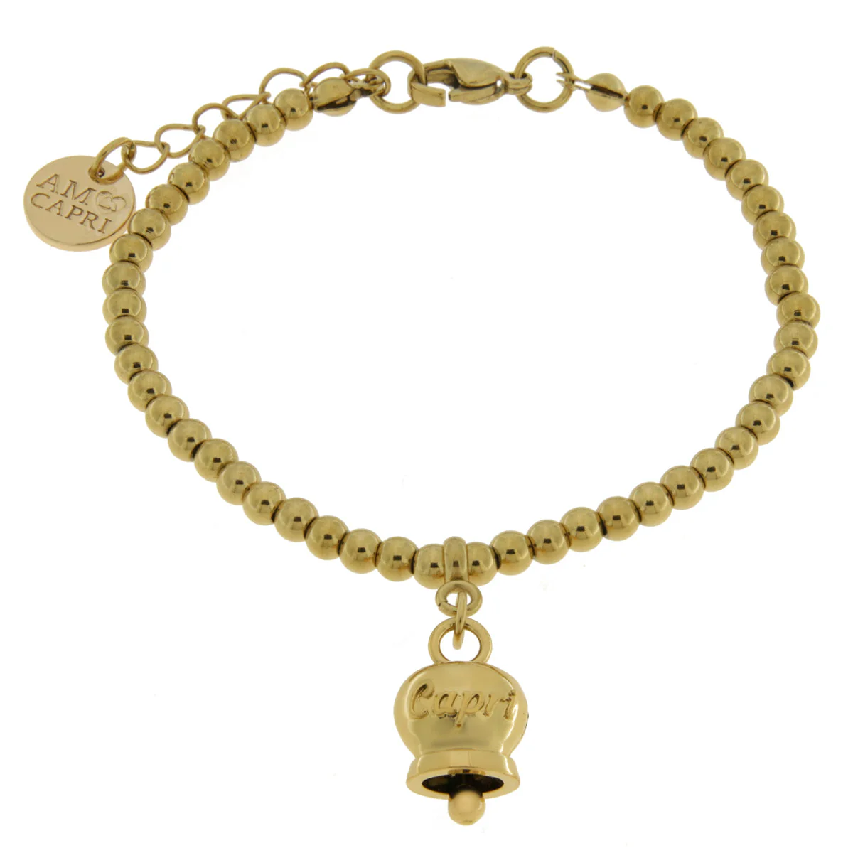 CAPRI Bracciale in Acciaio con campanella dorata 3170568 - immagine 3