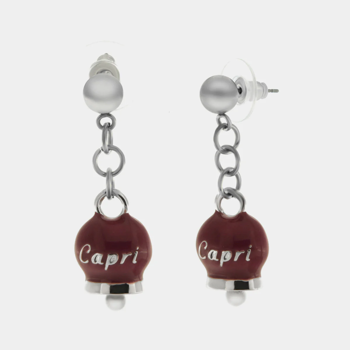 CAPRI Orecchini in Acciaio con campanella rosso 3110077