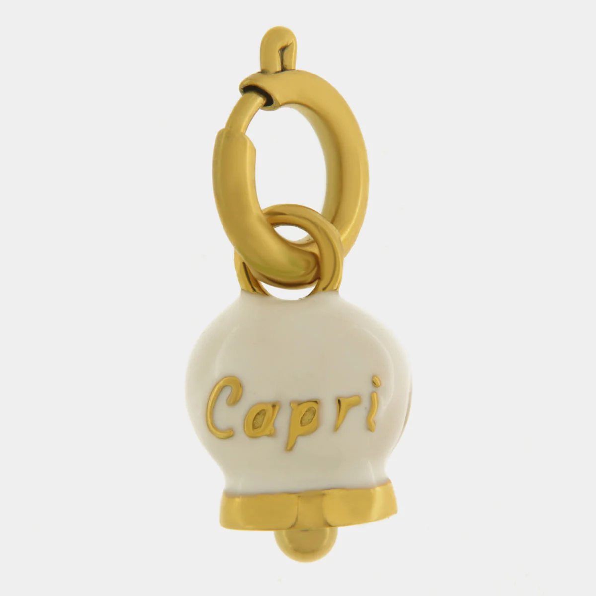 CAPRI Ciondolo in Acciaio campanella bianca dorata 3130002