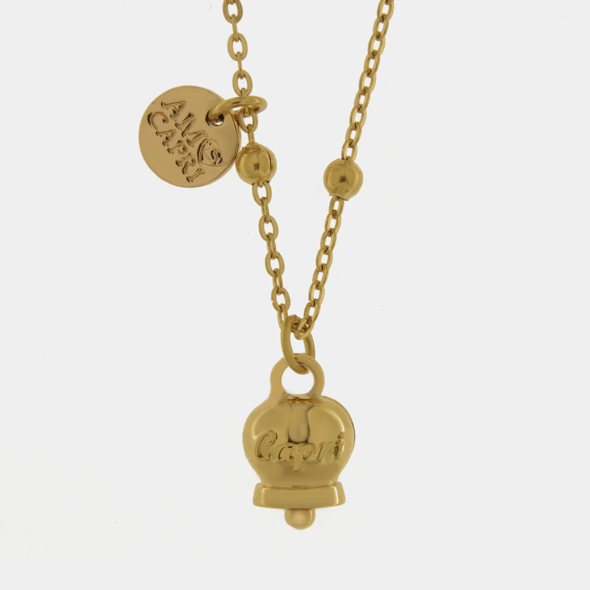 CAPRI Collana in Acciaio con campanella dorata 3140146