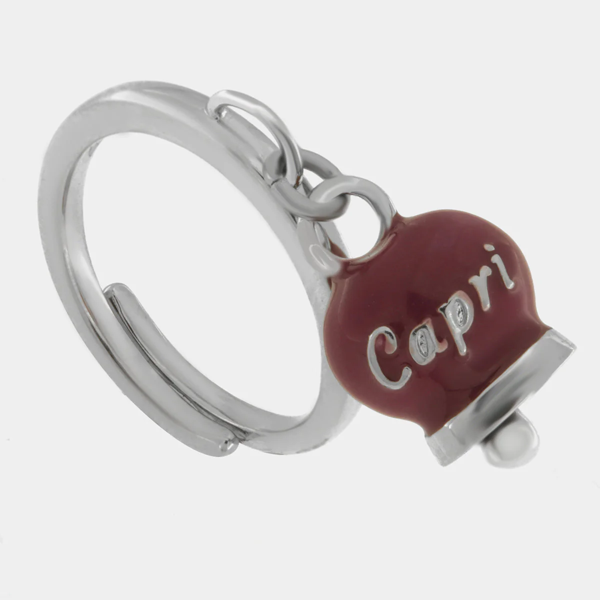 CAPRI Anello in Acciaio con campanella borgogna 3150034