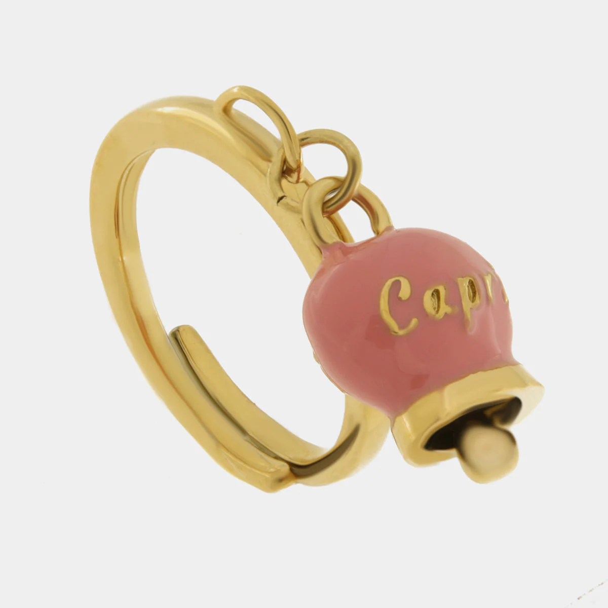 CAPRI Anello in Acciaio con campanella rosa 3150037