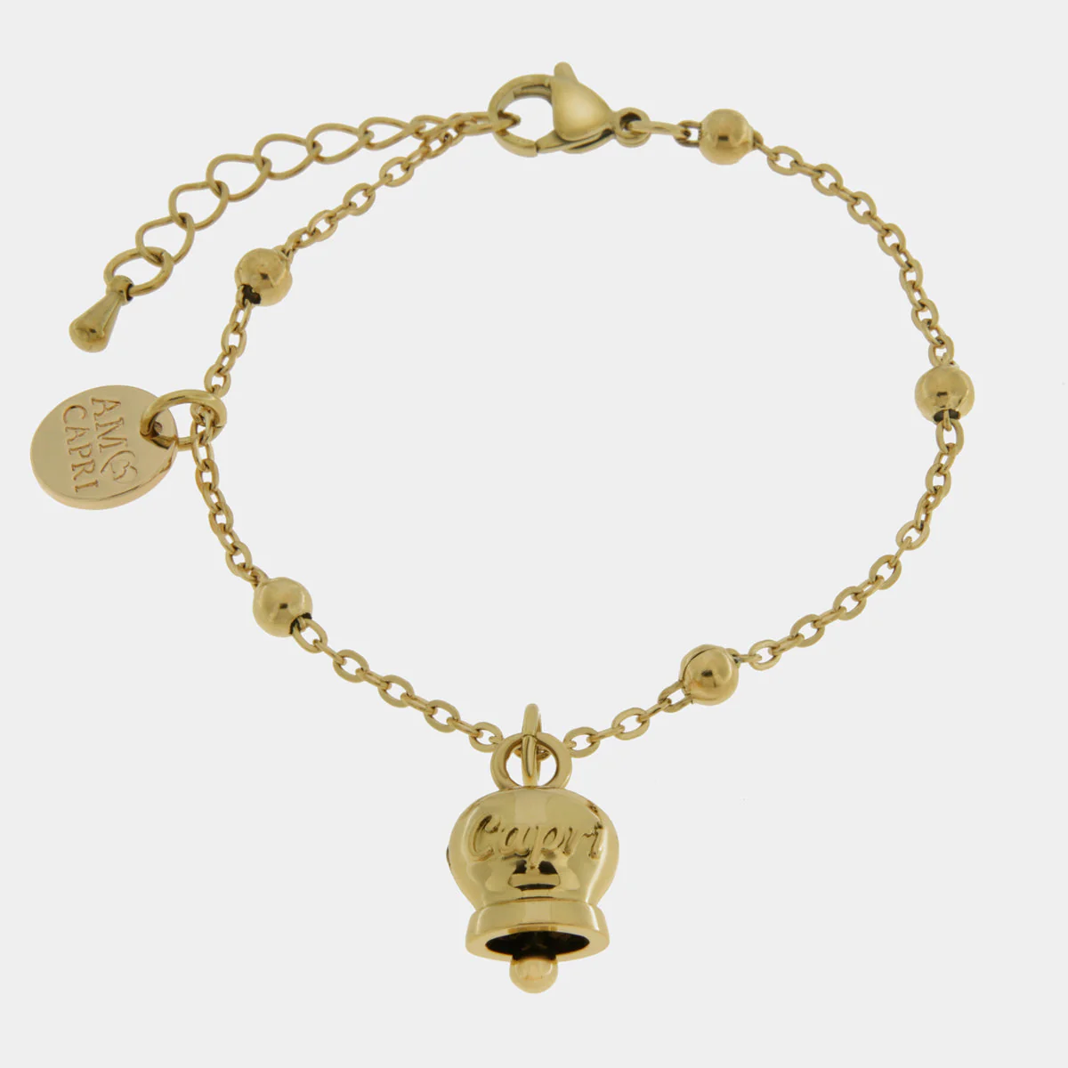 CAPRI Bracciale in Acciaio con campanella dorata 3170557
