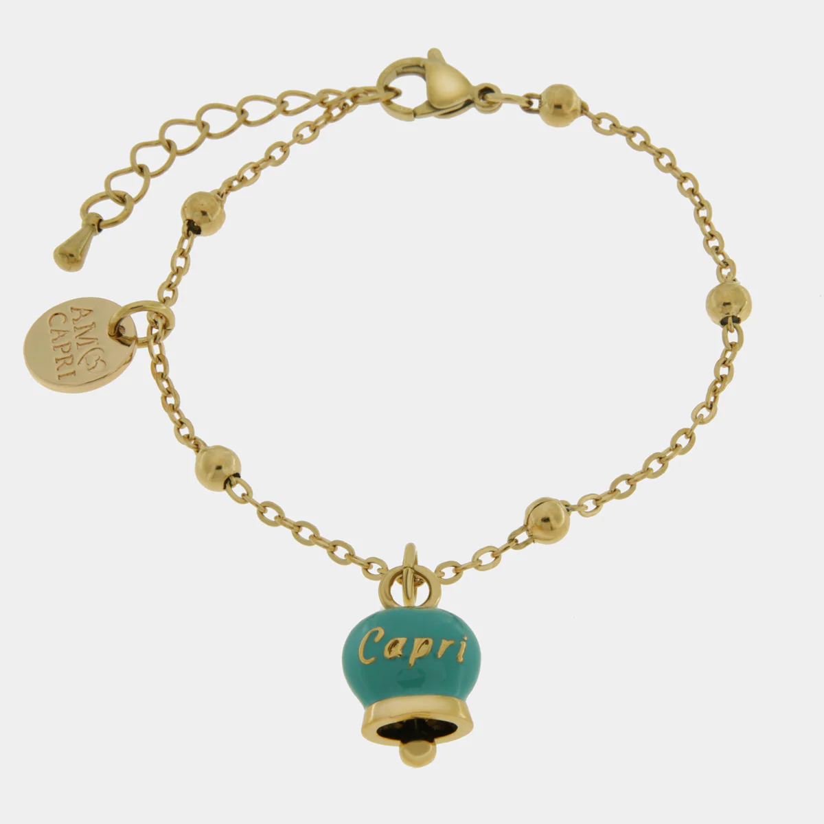 CAPRI Bracciale in Acciaio con campanella verde 3170560