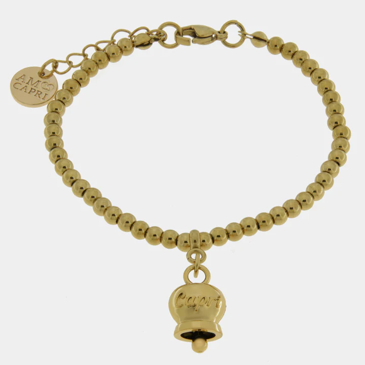 CAPRI Bracciale in Acciaio con campanella dorata 3170568